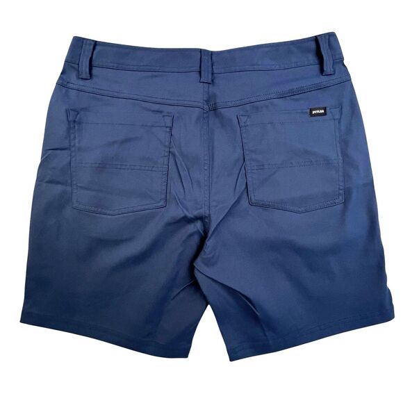 Prana ZION 5 Pocket Shorts Men’s 34 Stormy Night Blue 8” Inseam Stretch Hiking - Picture 10 of 15